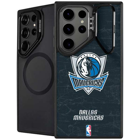 NBA Dallas Mavericks Black Primary Logo Galaxy S25 Ultra Kickstand Case